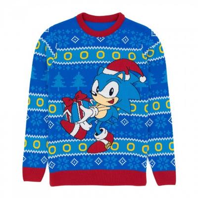 Sonic The Hedgehog Jumper de Natal de malha adulto unissex