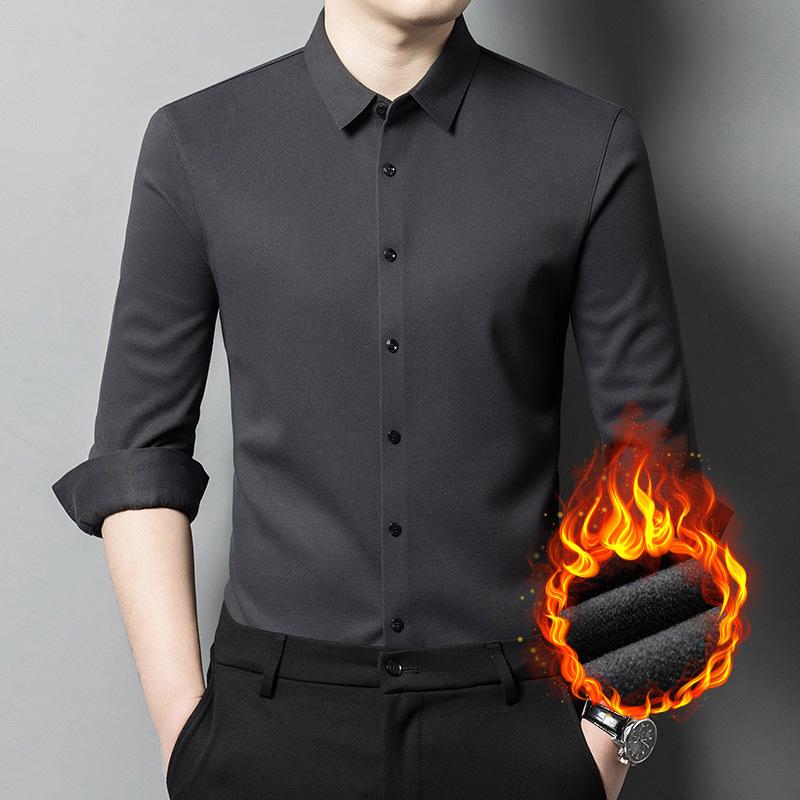 Зимняя шерстяная мужская бархатная рубашка — фото 6