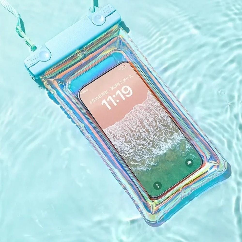 Touchable Screen Floating Airbag Pouch Transparent Laser Colorful Swimming Storage Bag PVC Underwater Organizer