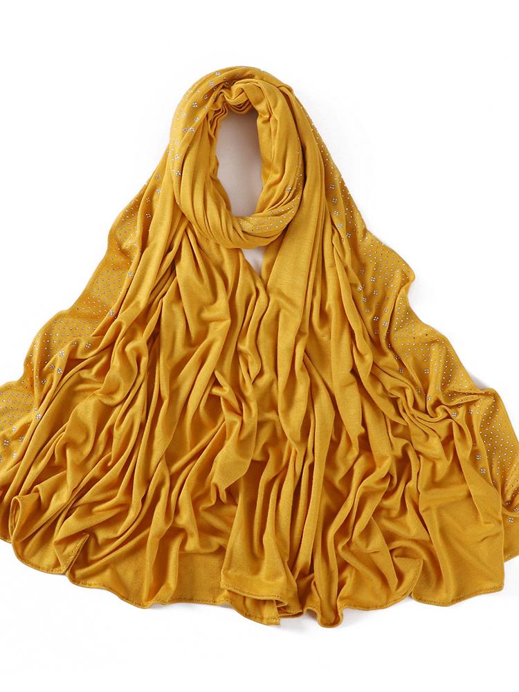 Bling Diamonds Star Jersey Hijab Scarf Muslim Rhinestone Turban Femme Musulman African Head Wraps Arab Turkish Hijabs for Women