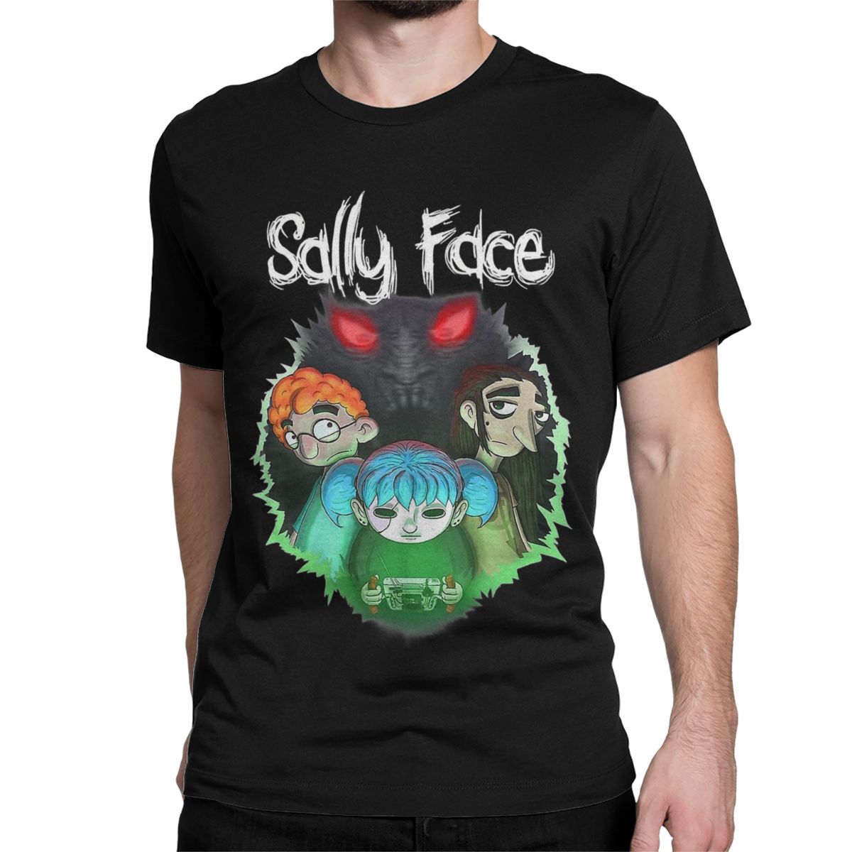 Игровые футболки Sal Fisher Gothic Larry Sanitys Fall для мужчин и женщин, Sally Face, повседневные хлопковые футболки, футболки с коротким рукавом, принтованные топы S