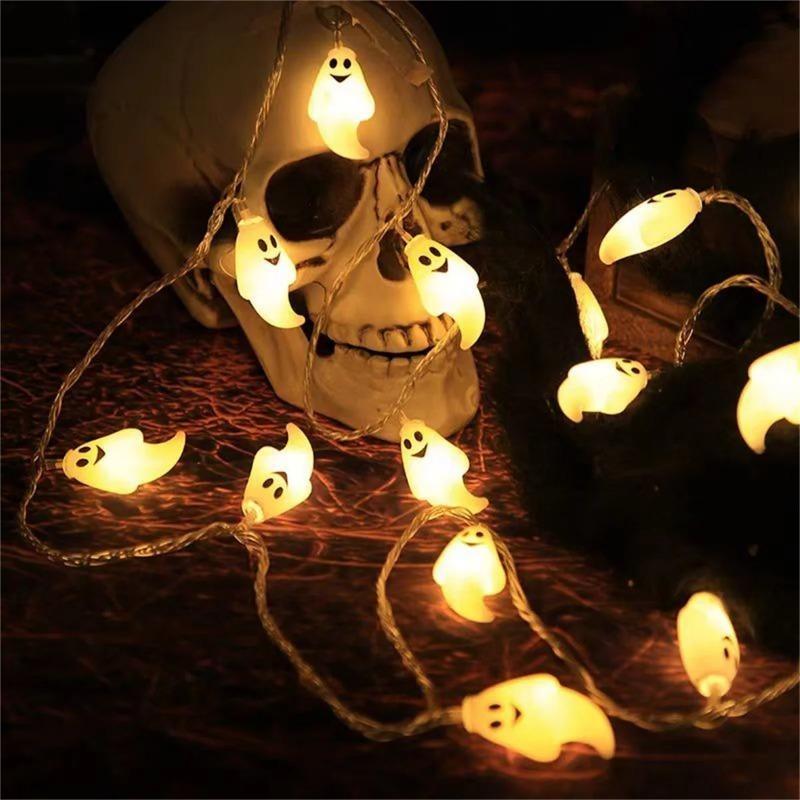 Halloween LED Light String Horror Eyeballs Pumpkin Spider Bat Skull Lamp 1.5m 10LED Trick Or Treat Happy Halloween Party Decor