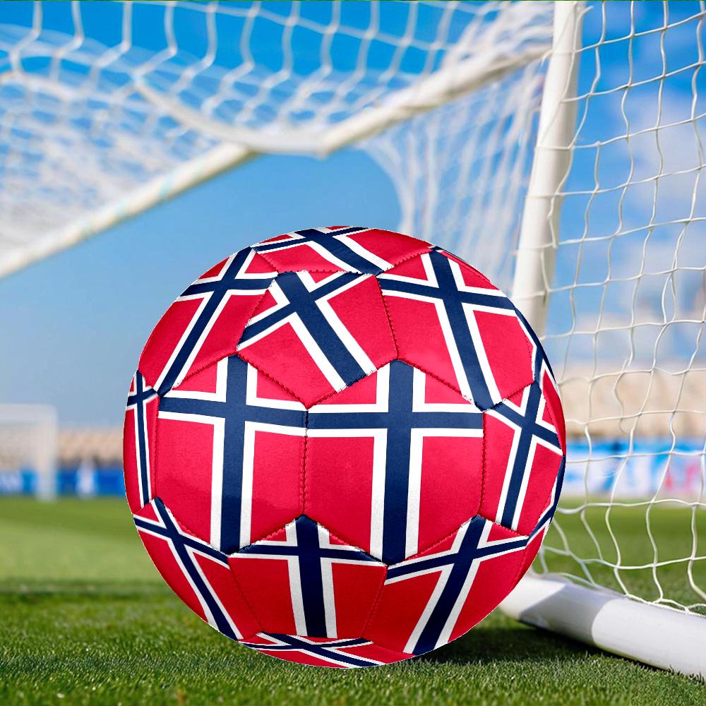 Norwegian Football Crest Size 5 Soccer Ball, Suitable for Training and Matches, High-Elasticity, Wear-Resistant Material Gift for Fan