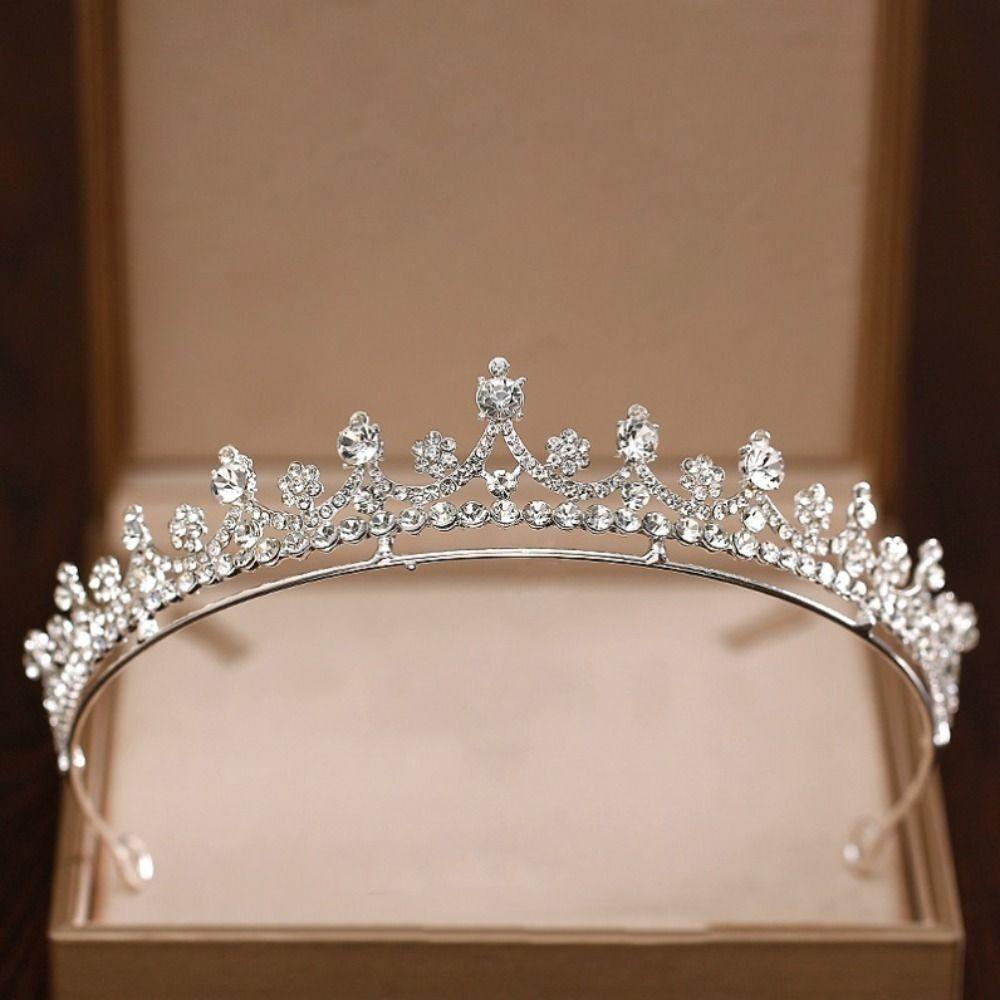 Zircon Crystal Bridal Crown Shiny Princess Tiara Wedding Hair Jewelry  Hair Jewelry Accessories
