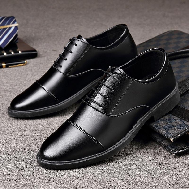 2025 New Lace-up Spring and Autumn Men's Leather Shoes Soft Leather Business Casual Three Joint Single Shoes Casual Leather Shoes Men