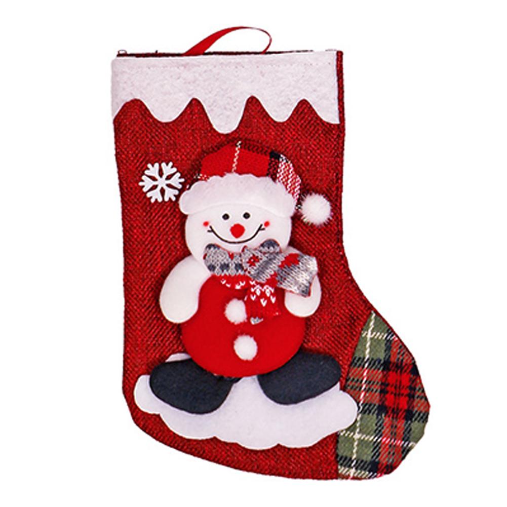 Large Christmas Stocking for Fireplace For Hanging with Santa Design Spacious Fabric Stocking for Holiday Decor