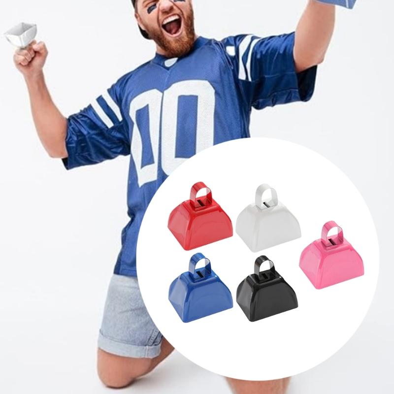 Pack of 4 Mini Metal Cowbell Set Colorful Color Antirust Fade Proof Ideal for Sports Festivities and Long Term Use