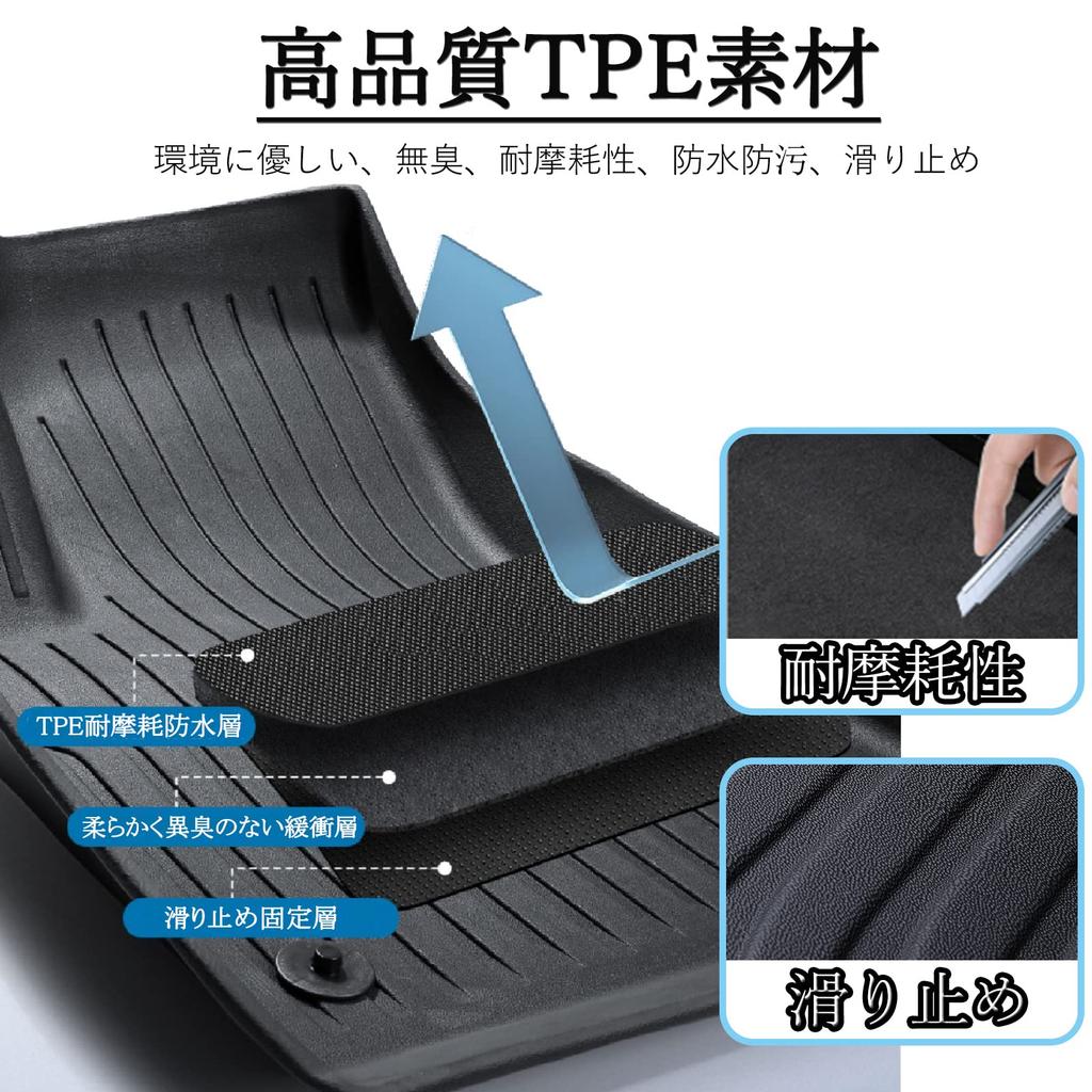 WAIROGA Toyota Hiace 200 Series 3D Floor Hiace TRH KDH2 Series TPE Custom Interior Set Hiace 200 August 2004 Mats, (Types 1/2/3/4/5), Material,