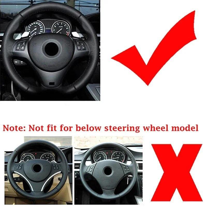 For BMW 3 Series E90 E92 E93 335i 330D 325i 330i Car Carbon Fiber Interior Steering Wheel Trim Cover Auto Parts