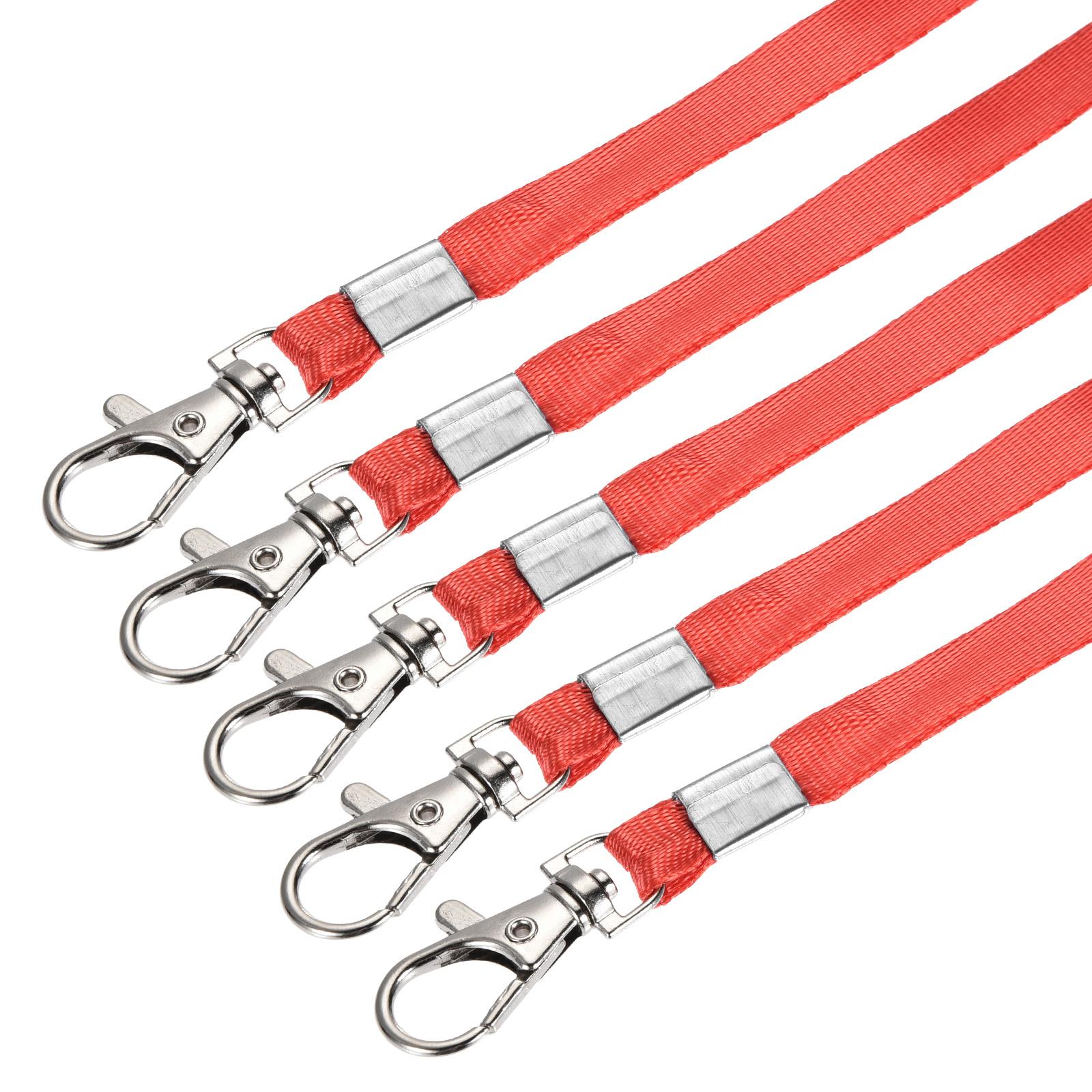 

50Pcs Neck Strap Lanyard Swivel Hook Clip Flat Lanyards for ID Name Tag Badge Holder Access Card Keychain Landyard червоний
