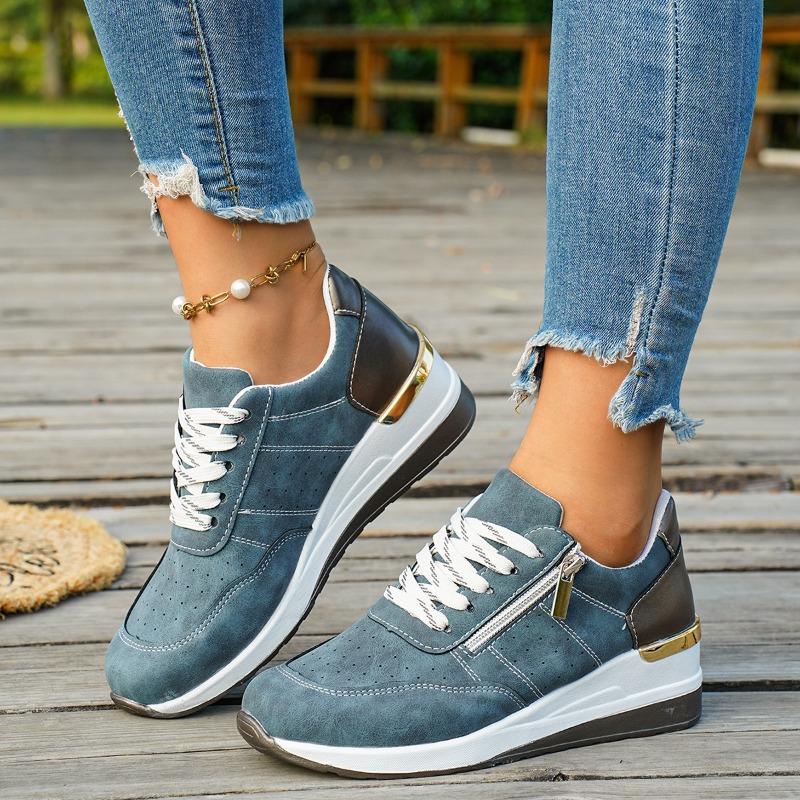 New Women's Lace-up Shoes, Large-sized Thick-soled Casual Low-top Sporty Single