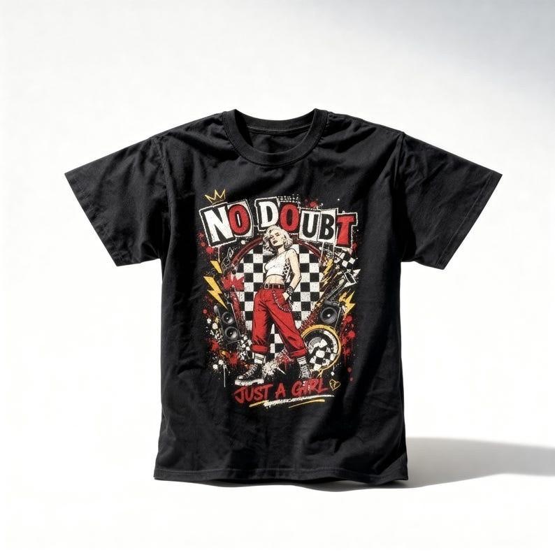 Vintage No Doubt Band Shirt, Gwen Stefani Retro 90er Rock T-Shirt, No Doubt Musikfan