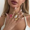 8Pcs/Set Fashion Baroque Pearl Irregular Geometric Open Rings For Women Men Punk Metal Adjustable Knuckle Joint Ring Jewelry