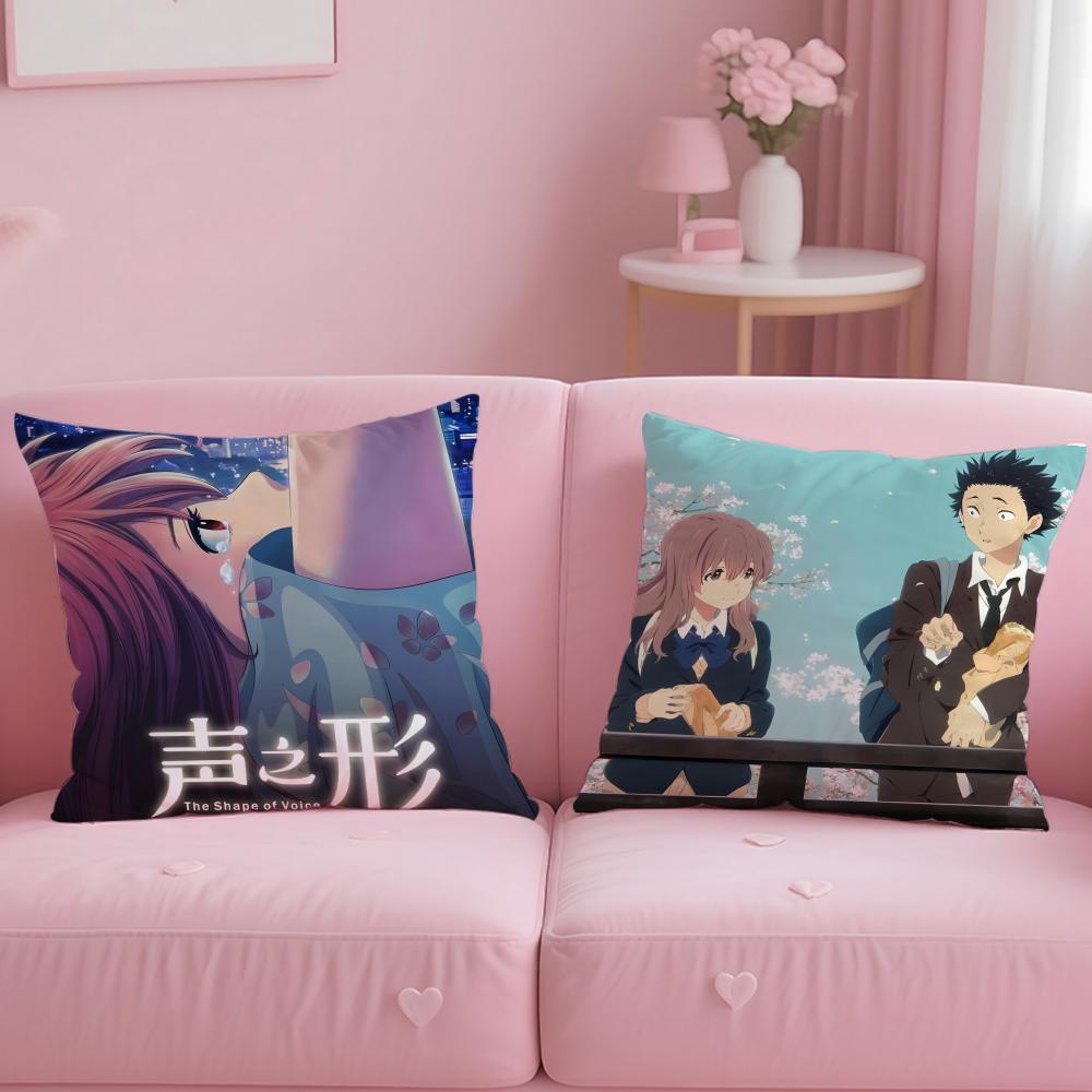classic anime koe no Katachi Cushion Cover Soft  EasyWash Pillow Case  Versatile for Couch Bed Travel and Office