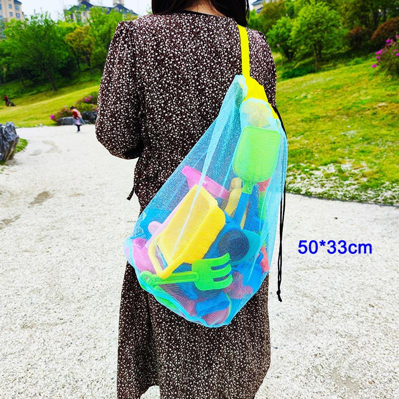 Outdoor Foldable Beach Mesh Bag Portable Children Sand Away Kids Beach Toys Clothes Sundries Storage Mesh Bags