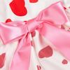 Dog Dress Girl Dog Sleeveless  Clothes  Heart Printed Pet Apparel Doggie Pink Bowknot Tulle Cat Clothing Puppy Dresses Doggy