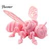 Lifelike Insect Model 3D Printed Bee Refrigerator Magnet, Realistic Flexible Joint Figurine, Articulated Jointed Toy Magnetic Decor for Kitchen Fridge
