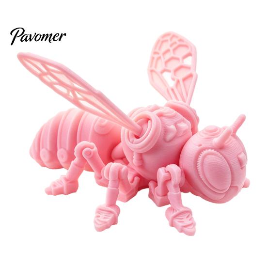 Lifelike Insect Model 3D Printed Bee Refrigerator Magnet, Realistic Flexible Joint Figurine, Articulated Jointed Toy Magnetic Decor for Kitchen Fridge