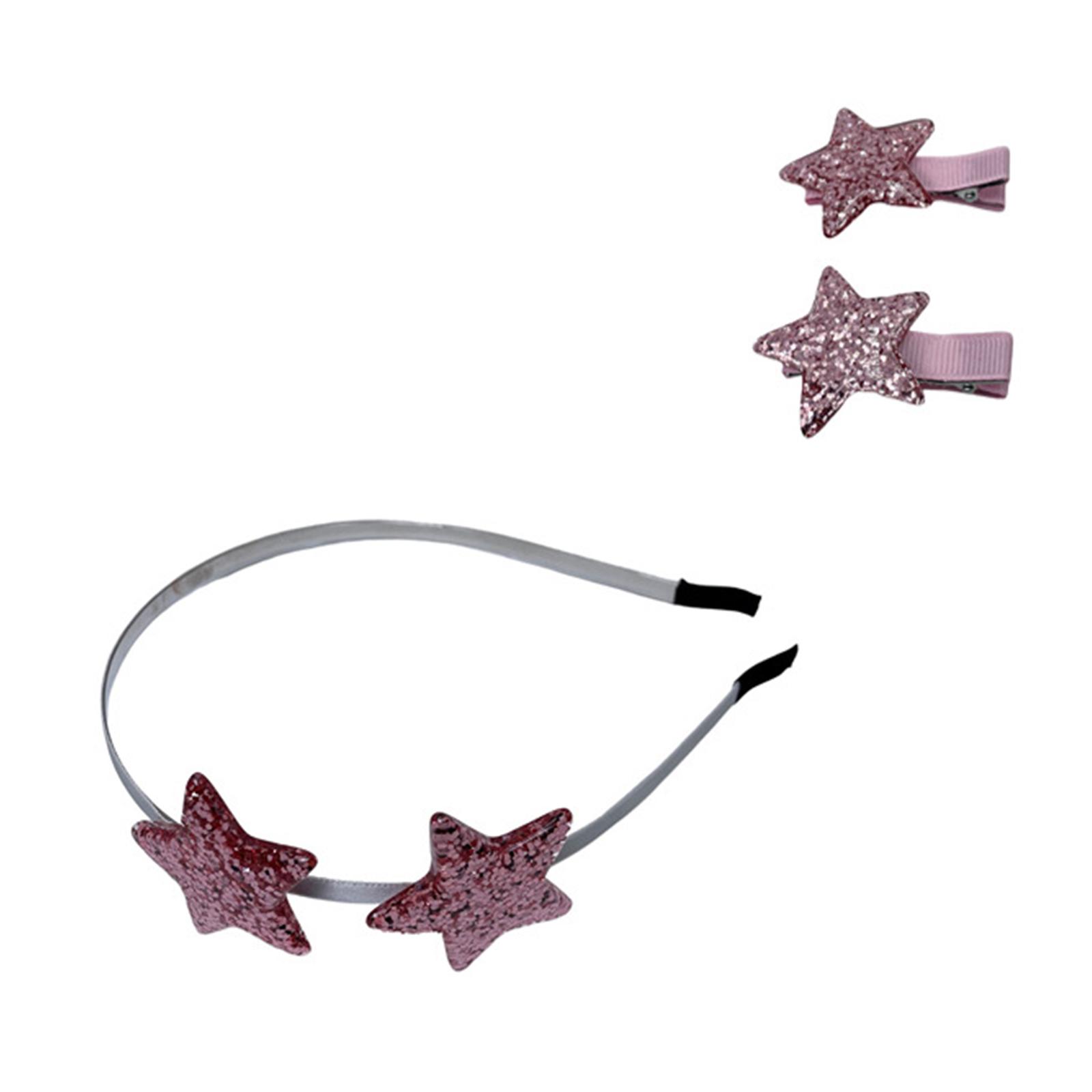 

Tiaras for Girl Hair Styling Lovely Sequins Star Shape Hairband and Hair Clip Lovely Design Hair Barrettes for Toddler 6