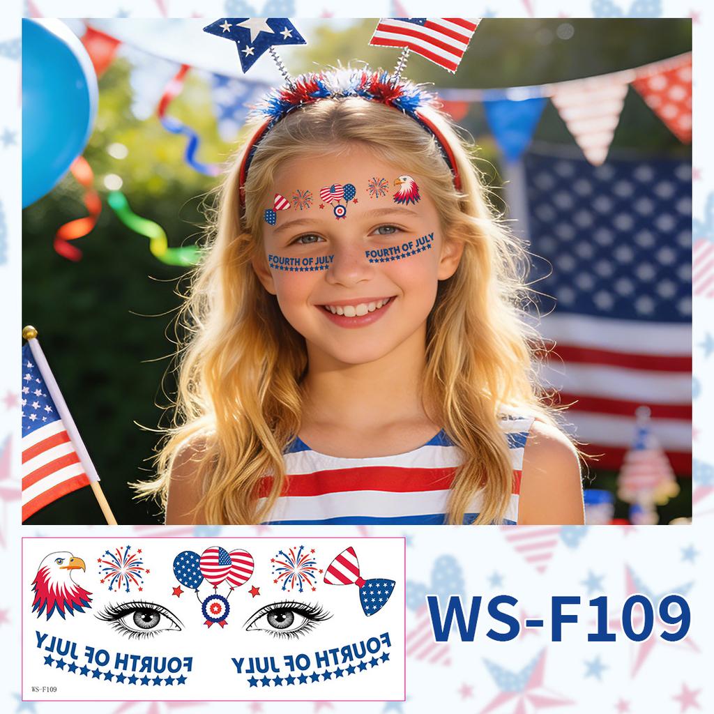 Independence Day Makeup Face Sticker Usa Independence Day Theme Painted Waterproof Sweat Tattoo Sticker