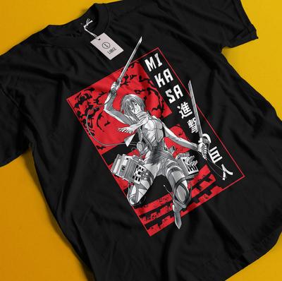 Attack On Titan Shirt Eren Mikasa Tshirt Levi T-Shirt AOT Erwin Hange Armin Tee