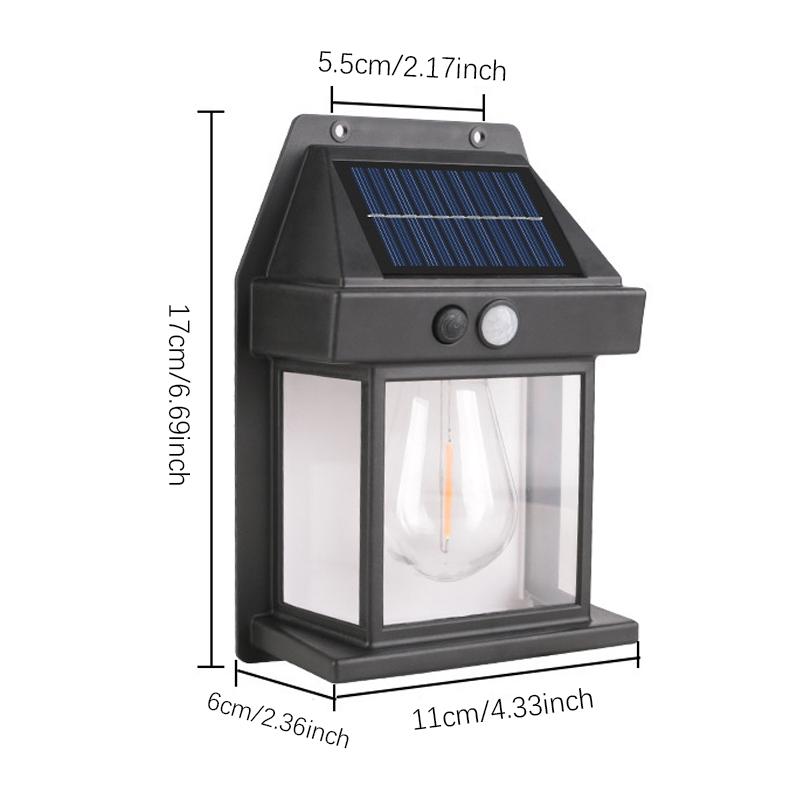 Solar Outdoor Motion Sensor Wall Lamp 3 Lighting Modes Waterproof Lantern for Yard Garden Camping Decor