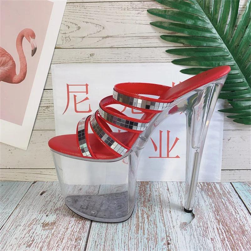 Net-red Sandals Women's High Heels 2026 New Summer Versatile Fairy Fashion Crystal Heel Stiletto Sandals High-heeled Slippers