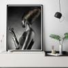 Modern Home Furnishing Black Skin Women Gold Makeup Shape Oil Painting Wall Art Poster Print Bedroom Living Room