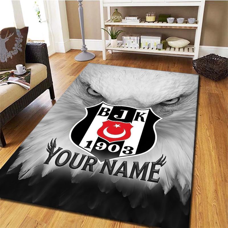 Besiktas Gymnastics Club Custom Name Carpet Rug For Living Room Bedroom Home Sofa Decoration Kids Play Nonslip Floor Mat