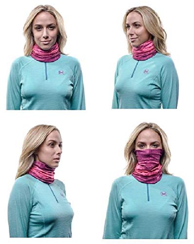 Buff Merino Lightweight Neckwear, Warm, 100% Merino Wool, Over 10 Ways To Wear It, 330079, Solid Black