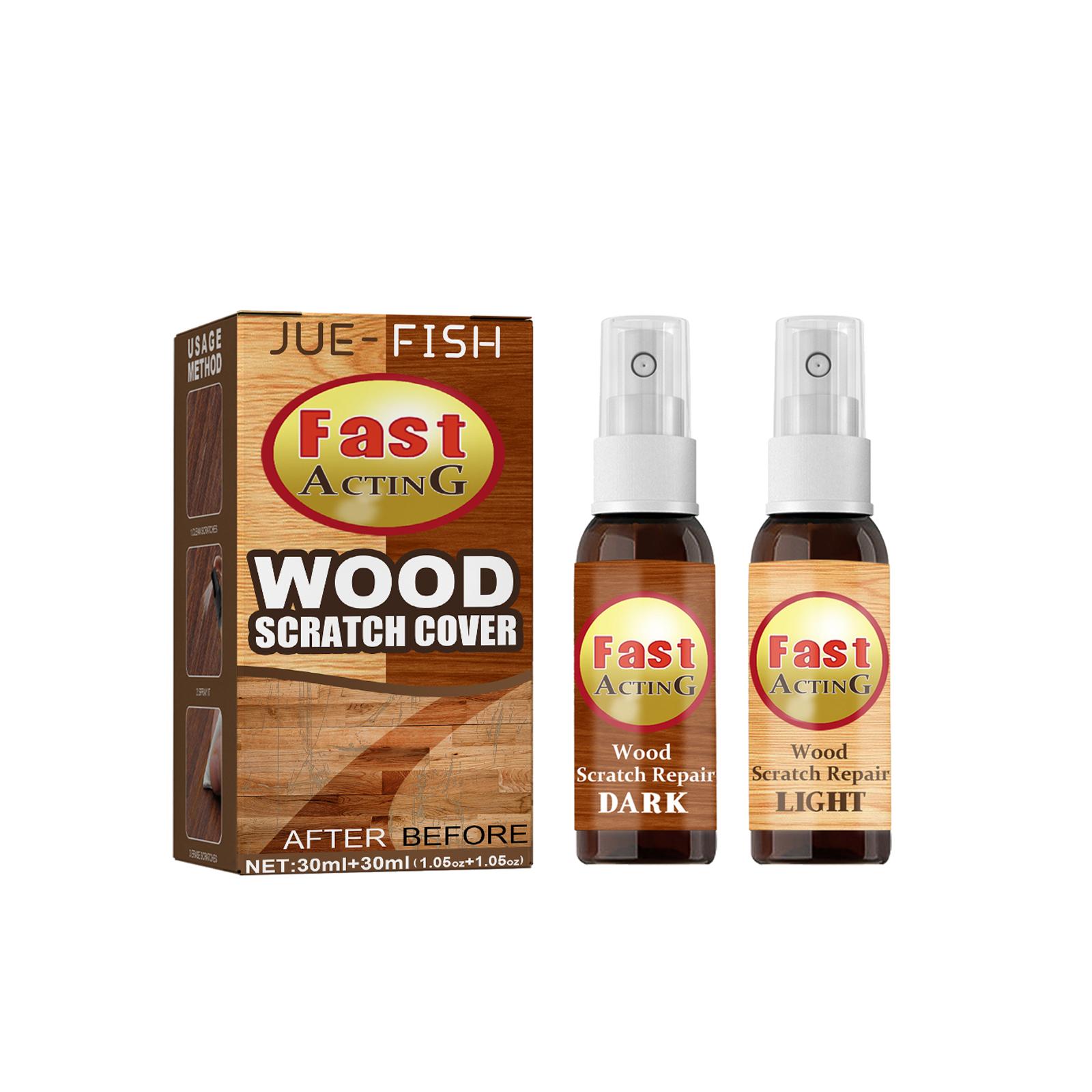 

JUE-FISH Wood Floor Scratch Repair Spray Kit For Hardwood Laminate Furniture Instant Filler Restorer Dark Light Color Options 1set