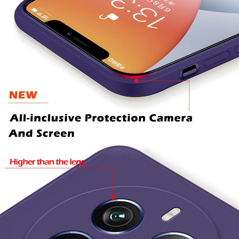 Für Hülle Für Realme 12 Pro Plus Hülle Quadratische Flüssigsilikon Handyhüllen Für Realme 12 Realme12 Pro+ Pro Plus Stoßfest Weiche Hülle