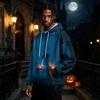 Men's Halloween Printed Long Sleeve Pullover Hoodie