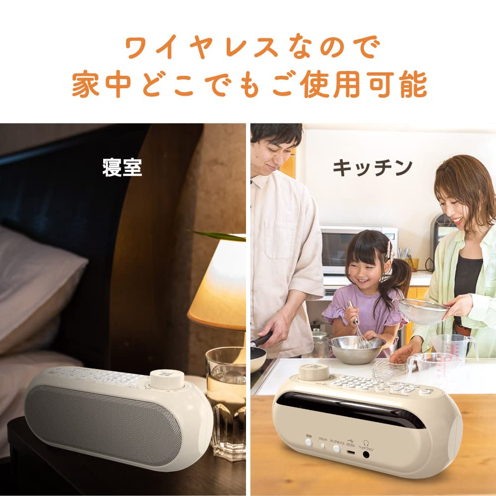 Tama Electronics TSPK001GY Wireless Small Ear Speaker with Remote Control for Louder TV Sound