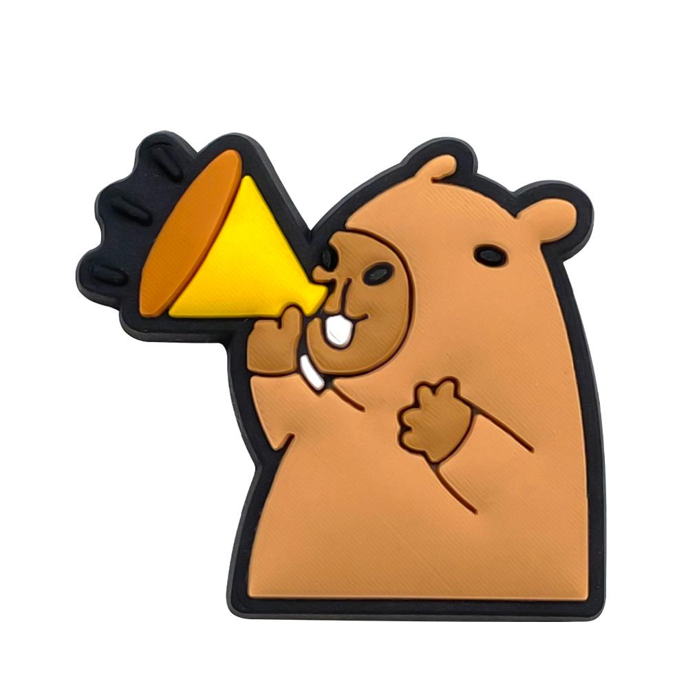 Capybara Pen Clip & Ornament: Card Buckle Decoration with Straw Accessories