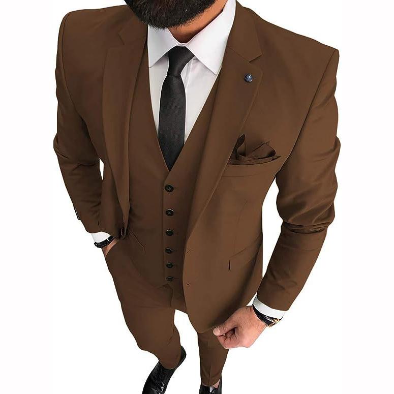 Elegant Men's Suit Classic Fit Pocket Casual Business Set Men