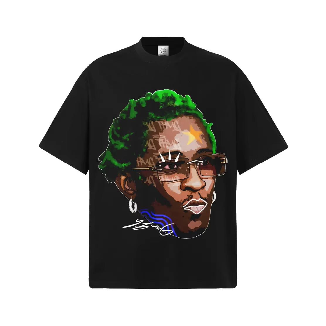 Young Thug Graphic T-Shirt Unisex Oversized Hip Hop Rapper Casual Cotton Short Sleeve Modern Streetwear Fashion for Youth S