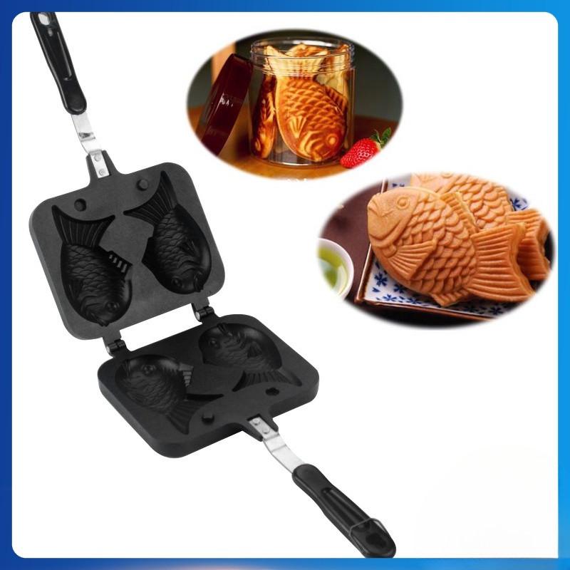 Waffle Pan 2 Sided Cast Baking Mould Household Cooking Bakeware Tool Aluminum Casts Fish Shape Cake Maker
