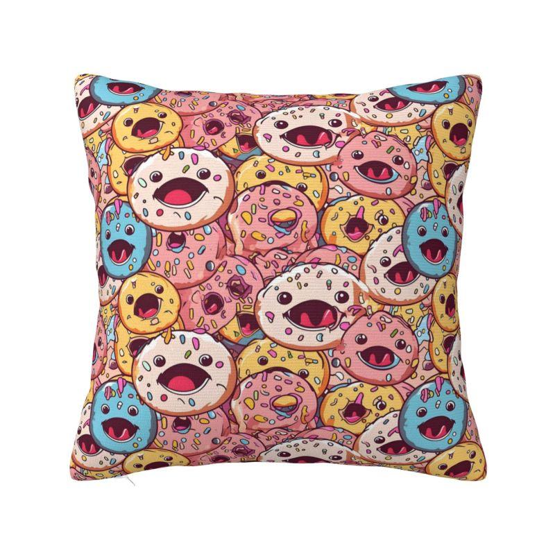 Custom Chocolate Donut Doughnut Cushion Covers Funny Pattern Food Soft Nordic Pillow Case Home Decor
