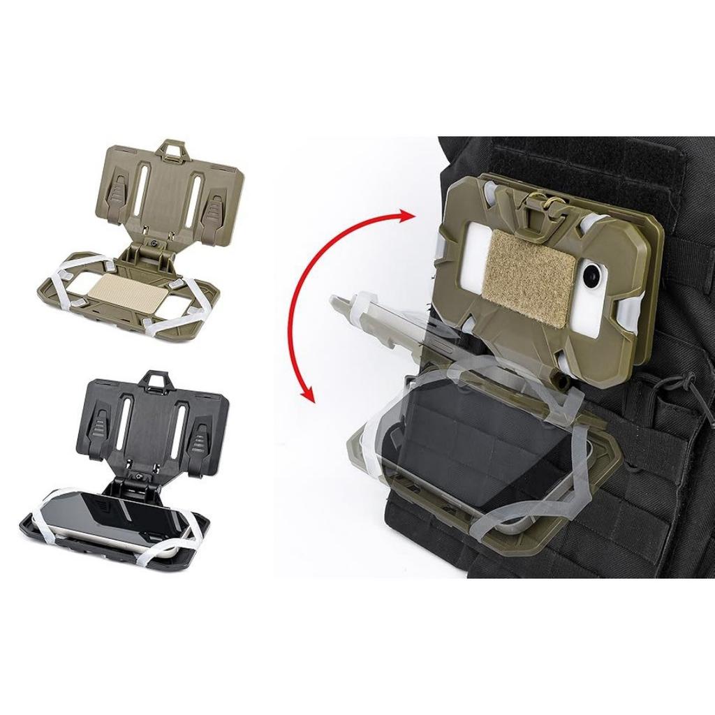Taktischer MOLLE Handyhalter Faltbare Navigationsplatte Handy Ausrüstung Airsoft Jagdweste Zubehör