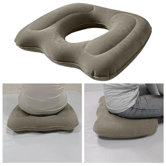 Inflatable Cushion Mid Hollow Anti-Decubitus for Hemorrhoids Flocked Buttock Cushion Fit Most Seats Home Supplies