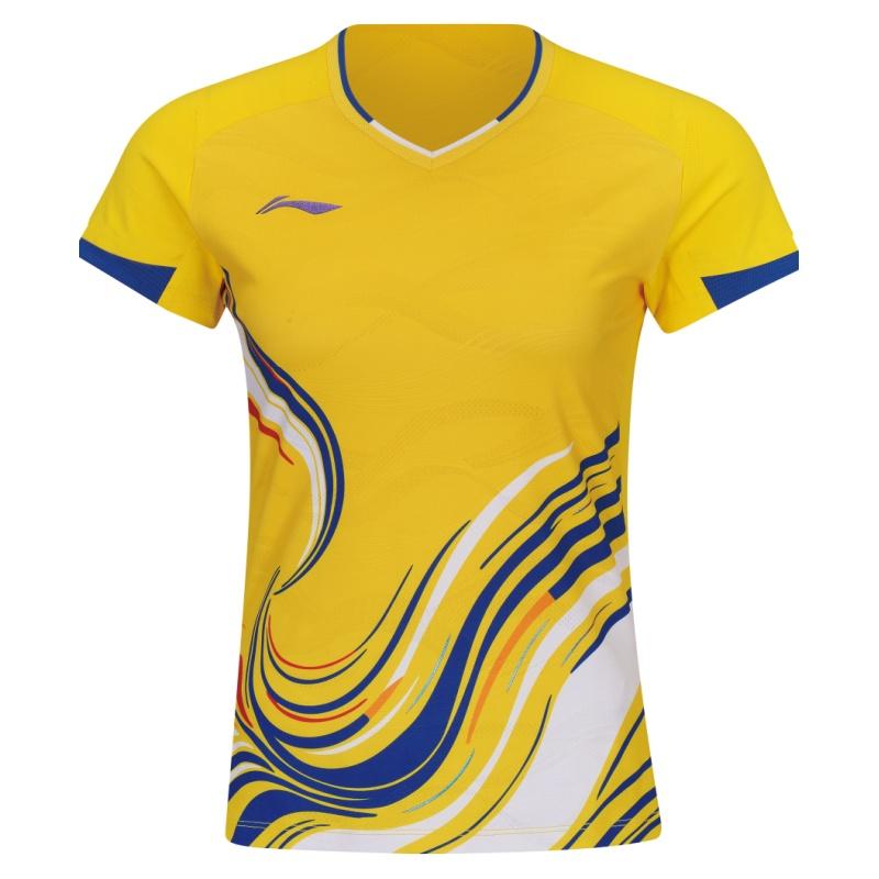 Li Ning Badminton Competition Collection Badminton Jersey Women s Dynamic Yellow AAYW044-5 2XL