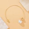 (Ssejrn)Ring Necklace Necklace Asymmetric Imitation Pearl Ball Bead Necklace Women Jewelry Gift