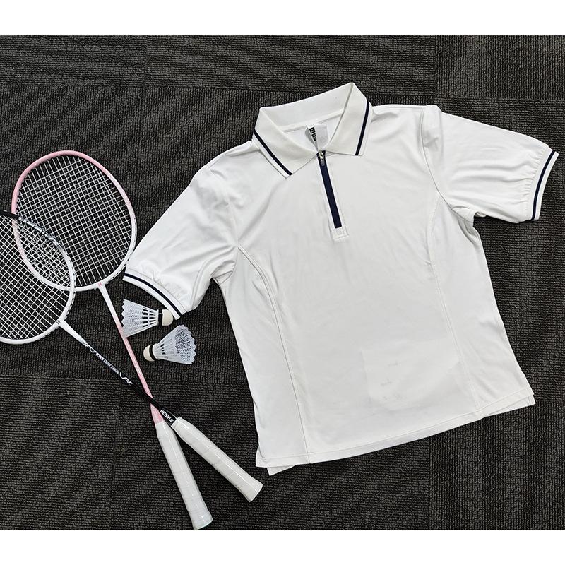 Polo respirant à manches courtes à séchage rapide pour femme 2026: T-shirt décontracté à revers pour le sport d'été