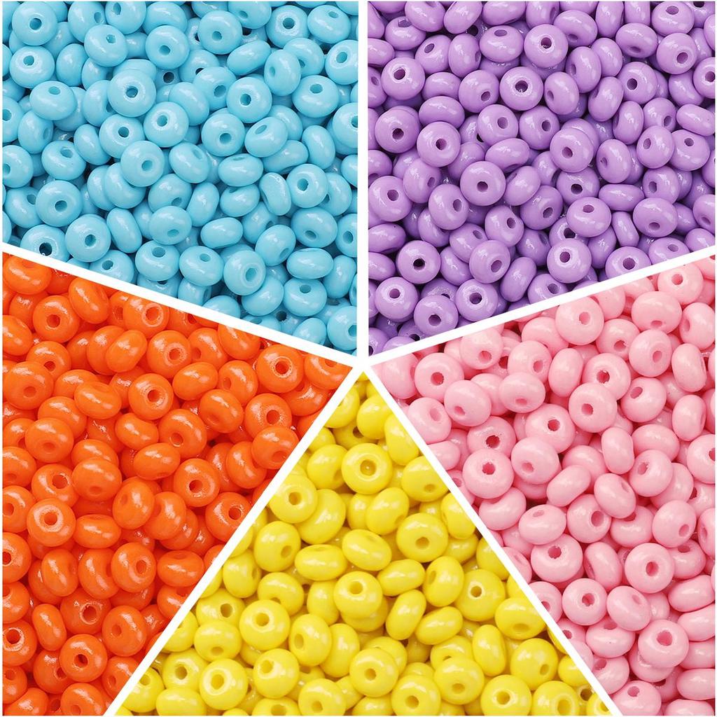 60 pezzi perline di vetro in bottiglia ciondolo pittura a olio abaco perline ceche perline distanziatrici per gioielli accessori per la creazione