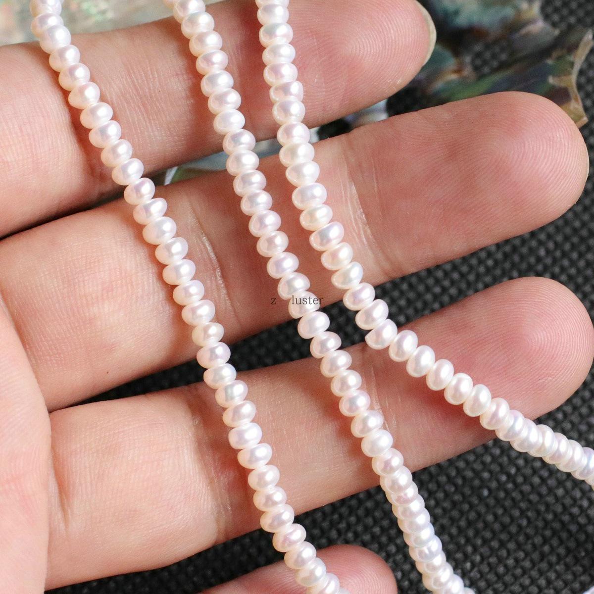 Flat Freshwater Pearl Beads: 3-5mm Strands for Bracelets, Hairpins, Headdresses, Earrings, DIY Jewelry