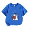 Toddler Kids Boys Girls 100% Cotton Short Sleeve Crew Neck T-Shirt, Cute Cartoon Naughty Shark I'm Not Bad Print Casual Soft Breathable Top for Daily