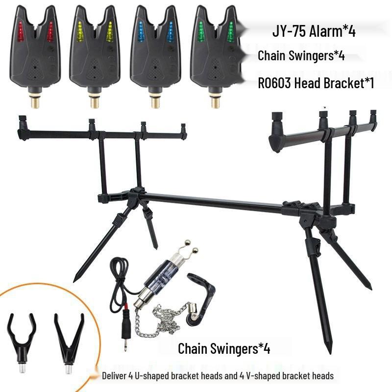 European Carp Fishing Rod Holder with Alarm Light - Aluminum Alloy