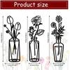 Flower Vase Wall Art Decoration Simple Metal Iron Vase Wall Decor Black Hanging Flower Sculptures