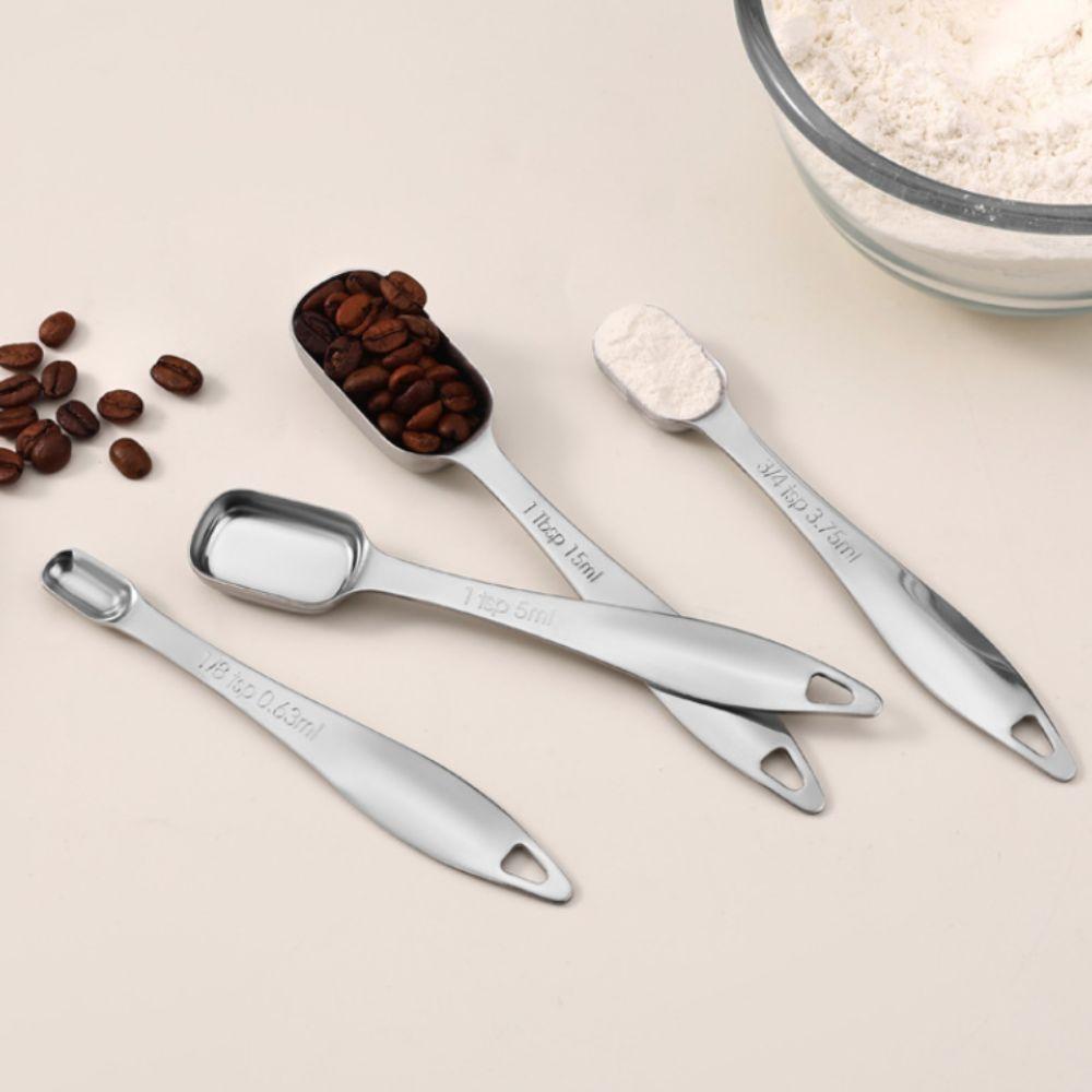 7pcs Square Shaped Seasoning Spoon Stainless Steel Teaspoon Measuring Spoon Set  Liquid